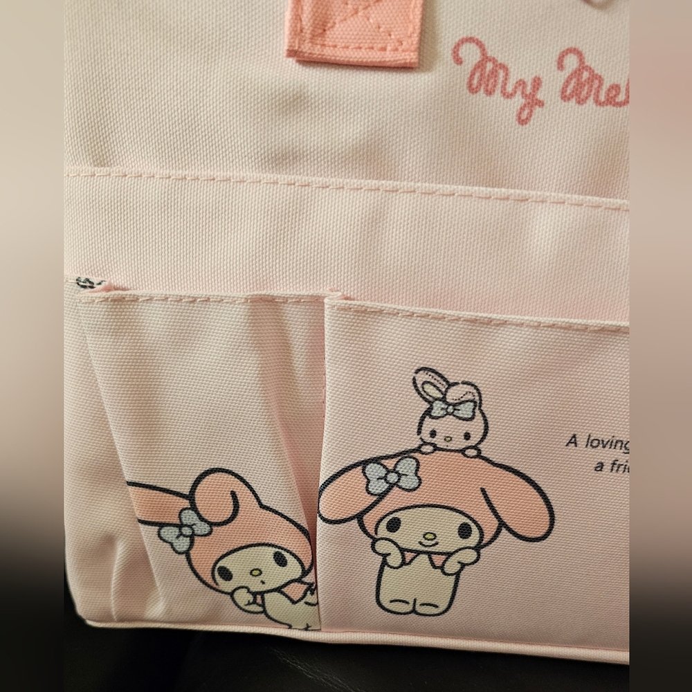 My Melody Pink Zip Around Tote Bag 13 Inch NWOT - Picture 4 of 11